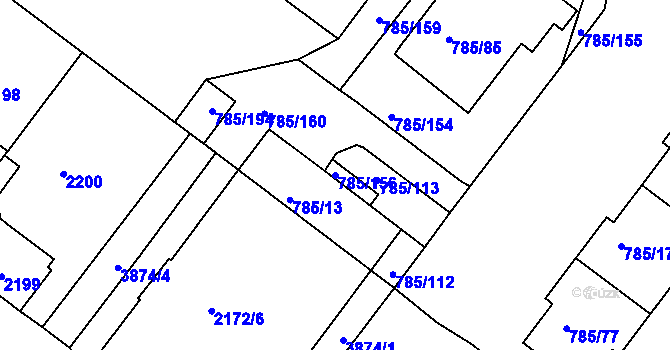 Parcela st. 785/156 v KÚ Sedlec u Kutné Hory, Katastrální mapa