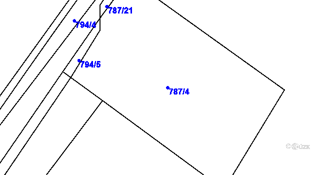 Parcela st. 787/4 v KÚ Sedlec u Kutné Hory, Katastrální mapa