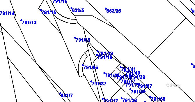 Parcela st. 791/19 v KÚ Sedlec u Kutné Hory, Katastrální mapa