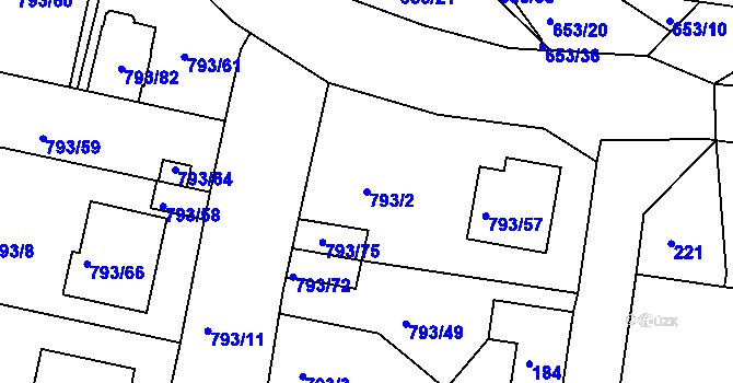 Parcela st. 793/2 v KÚ Sedlec u Kutné Hory, Katastrální mapa
