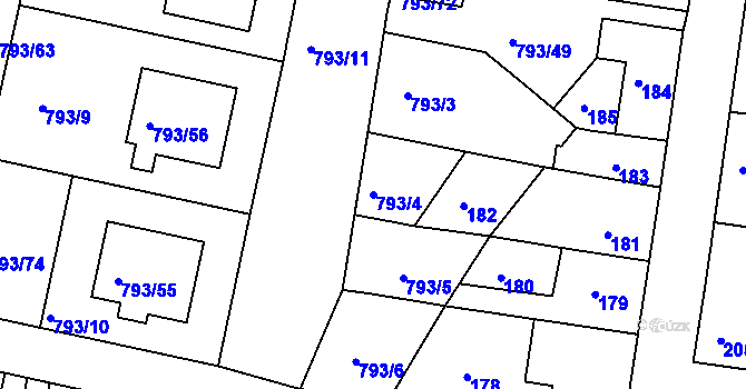 Parcela st. 793/4 v KÚ Sedlec u Kutné Hory, Katastrální mapa