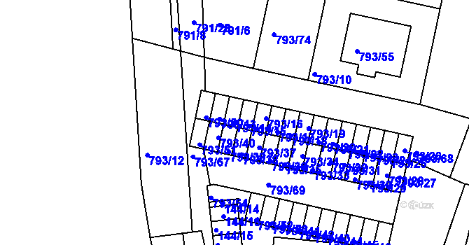 Parcela st. 793/14 v KÚ Sedlec u Kutné Hory, Katastrální mapa