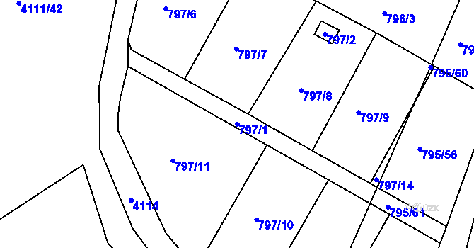 Parcela st. 797/1 v KÚ Sedlec u Kutné Hory, Katastrální mapa
