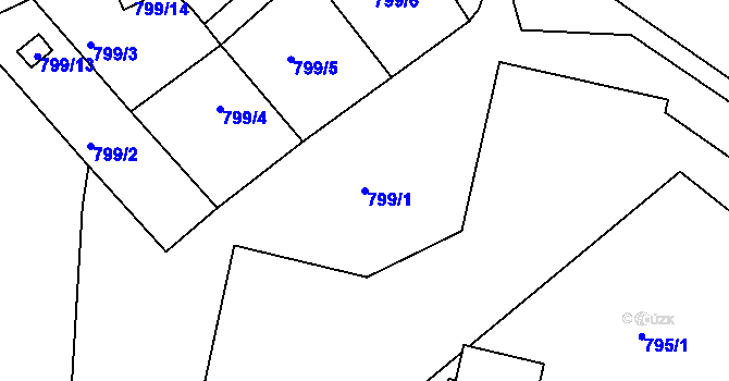 Parcela st. 799/1 v KÚ Sedlec u Kutné Hory, Katastrální mapa