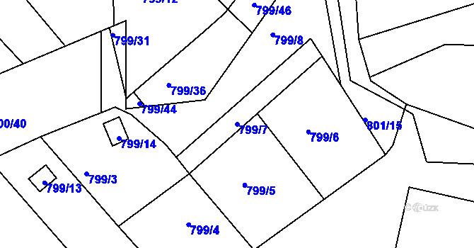 Parcela st. 799/7 v KÚ Sedlec u Kutné Hory, Katastrální mapa
