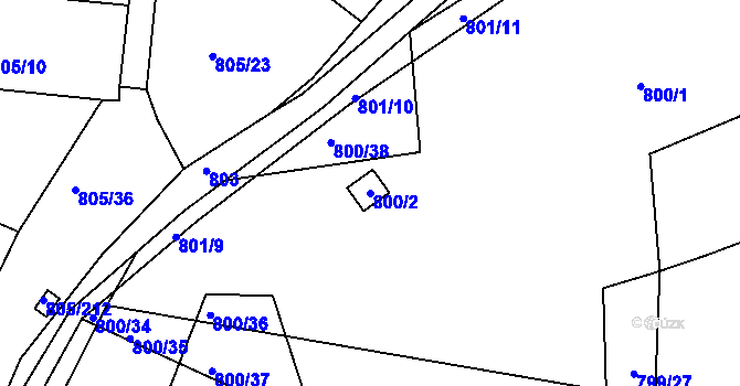 Parcela st. 800/2 v KÚ Sedlec u Kutné Hory, Katastrální mapa