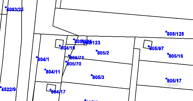 Parcela st. 805/2 v KÚ Sedlec u Kutné Hory, Katastrální mapa