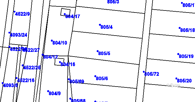 Parcela st. 805/5 v KÚ Sedlec u Kutné Hory, Katastrální mapa