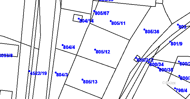 Parcela st. 805/12 v KÚ Sedlec u Kutné Hory, Katastrální mapa