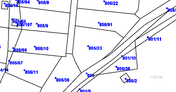 Parcela st. 805/23 v KÚ Sedlec u Kutné Hory, Katastrální mapa