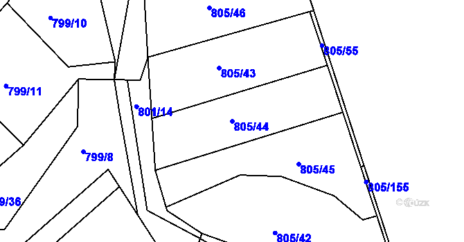 Parcela st. 805/44 v KÚ Sedlec u Kutné Hory, Katastrální mapa