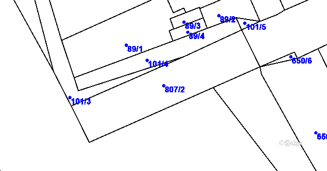 Parcela st. 807/2 v KÚ Sedlec u Kutné Hory, Katastrální mapa