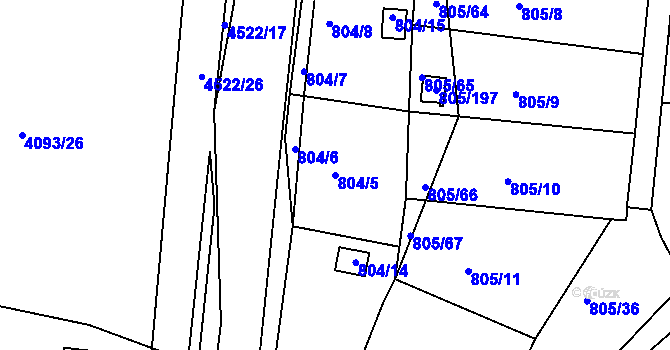 Parcela st. 804/5 v KÚ Sedlec u Kutné Hory, Katastrální mapa