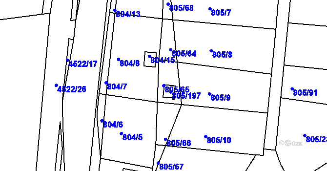 Parcela st. 805/65 v KÚ Sedlec u Kutné Hory, Katastrální mapa