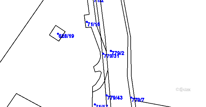 Parcela st. 779/31 v KÚ Sedlec u Kutné Hory, Katastrální mapa