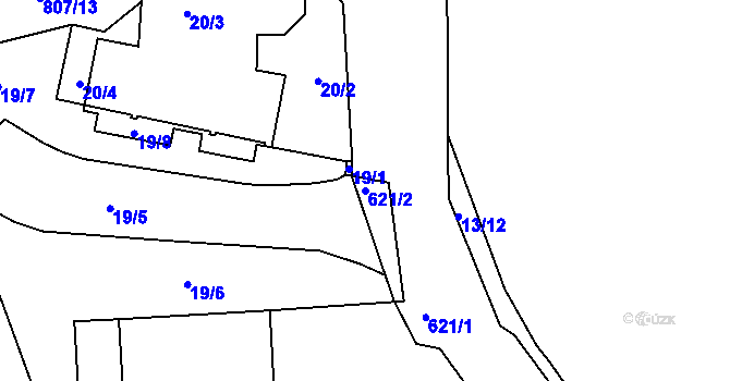 Parcela st. 621/2 v KÚ Sedlec u Kutné Hory, Katastrální mapa