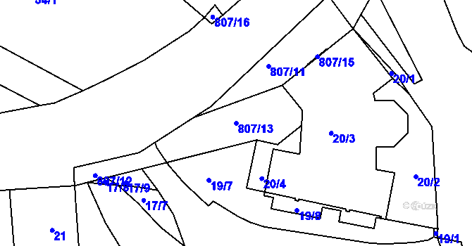 Parcela st. 807/13 v KÚ Sedlec u Kutné Hory, Katastrální mapa