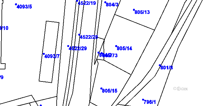 Parcela st. 805/73 v KÚ Sedlec u Kutné Hory, Katastrální mapa