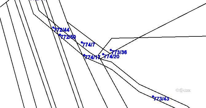 Parcela st. 774/20 v KÚ Sedlec u Kutné Hory, Katastrální mapa