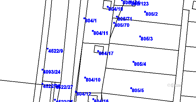 Parcela st. 804/17 v KÚ Sedlec u Kutné Hory, Katastrální mapa