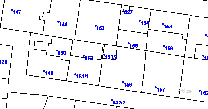 Parcela st. 151/2 v KÚ Sedlec u Kutné Hory, Katastrální mapa