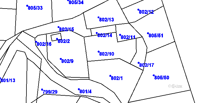Parcela st. 802/10 v KÚ Sedlec u Kutné Hory, Katastrální mapa