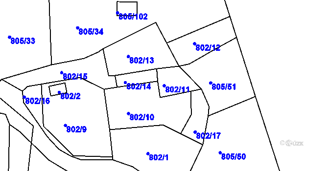 Parcela st. 802/11 v KÚ Sedlec u Kutné Hory, Katastrální mapa