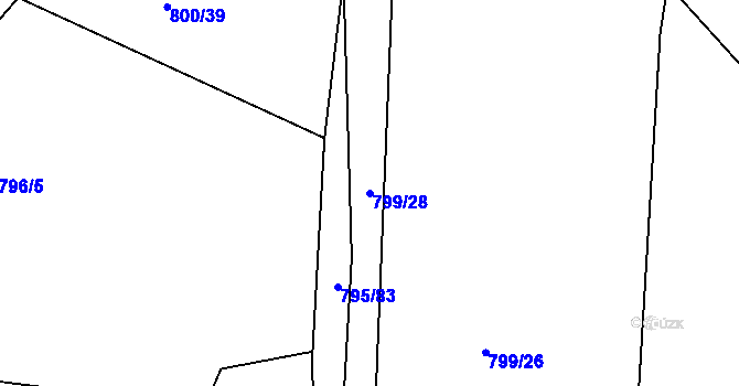 Parcela st. 799/28 v KÚ Sedlec u Kutné Hory, Katastrální mapa