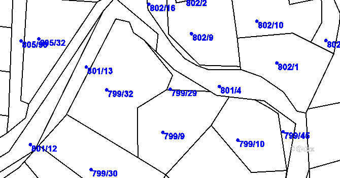Parcela st. 799/29 v KÚ Sedlec u Kutné Hory, Katastrální mapa