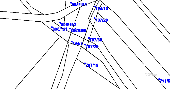 Parcela st. 787/29 v KÚ Sedlec u Kutné Hory, Katastrální mapa