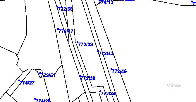 Parcela st. 772/43 v KÚ Sedlec u Kutné Hory, Katastrální mapa