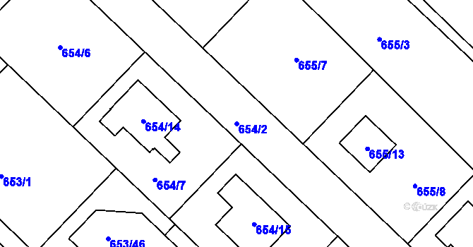 Parcela st. 654/2 v KÚ Sedlec u Kutné Hory, Katastrální mapa