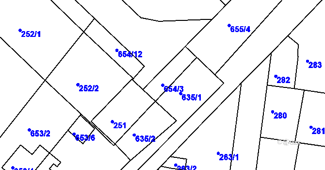 Parcela st. 654/3 v KÚ Sedlec u Kutné Hory, Katastrální mapa