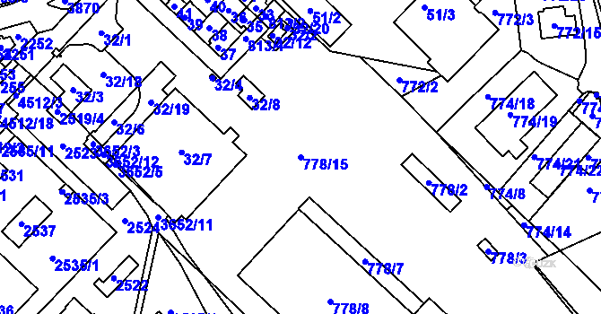 Parcela st. 778/15 v KÚ Sedlec u Kutné Hory, Katastrální mapa