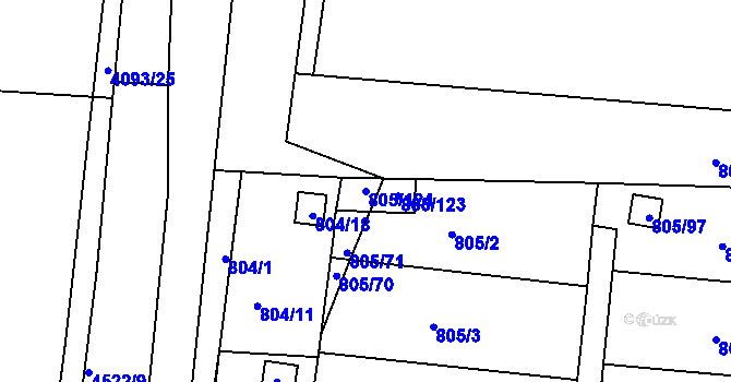 Parcela st. 805/124 v KÚ Sedlec u Kutné Hory, Katastrální mapa