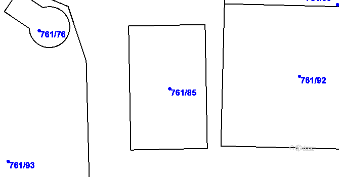 Parcela st. 761/85 v KÚ Sedlec u Kutné Hory, Katastrální mapa