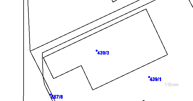 Parcela st. 439/3 v KÚ Sedlec u Kutné Hory, Katastrální mapa