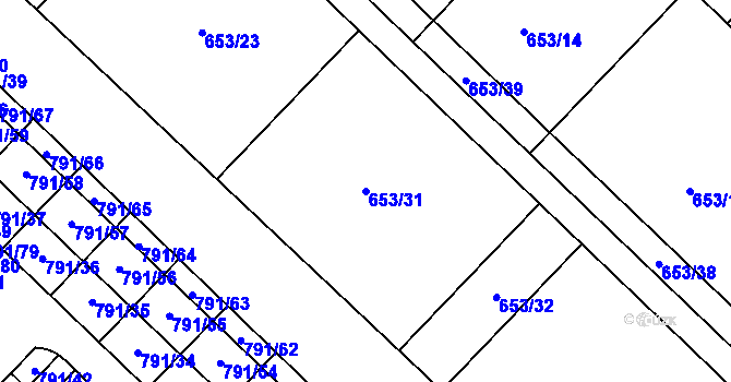 Parcela st. 653/31 v KÚ Sedlec u Kutné Hory, Katastrální mapa