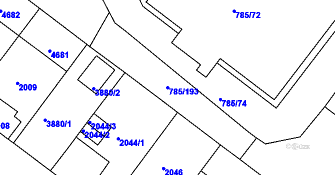 Parcela st. 785/193 v KÚ Sedlec u Kutné Hory, Katastrální mapa