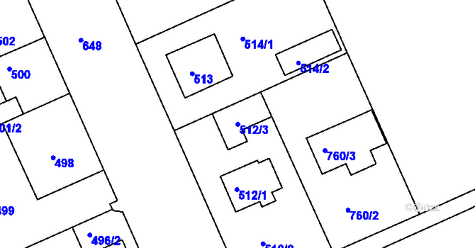 Parcela st. 512/3 v KÚ Sedlec u Kutné Hory, Katastrální mapa