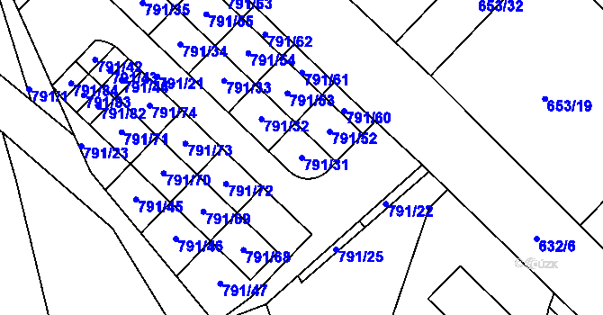 Parcela st. 791/31 v KÚ Sedlec u Kutné Hory, Katastrální mapa