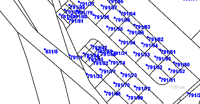 Parcela st. 791/44 v KÚ Sedlec u Kutné Hory, Katastrální mapa