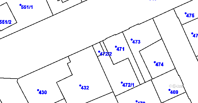 Parcela st. 472/2 v KÚ Sedlec u Kutné Hory, Katastrální mapa