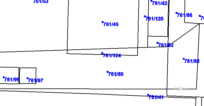 Parcela st. 761/124 v KÚ Sedlec u Kutné Hory, Katastrální mapa