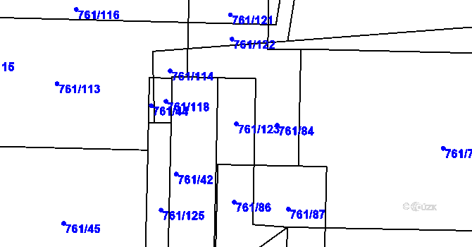 Parcela st. 761/123 v KÚ Sedlec u Kutné Hory, Katastrální mapa
