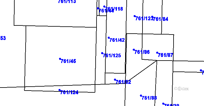Parcela st. 761/125 v KÚ Sedlec u Kutné Hory, Katastrální mapa