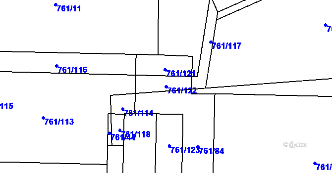 Parcela st. 761/122 v KÚ Sedlec u Kutné Hory, Katastrální mapa