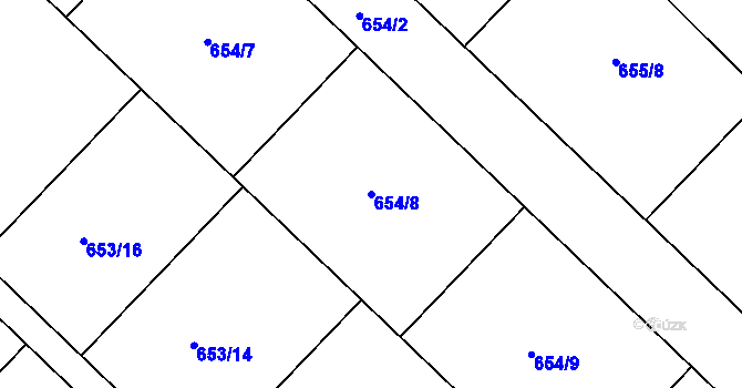 Parcela st. 654/8 v KÚ Sedlec u Kutné Hory, Katastrální mapa