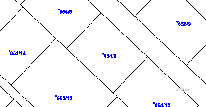 Parcela st. 654/9 v KÚ Sedlec u Kutné Hory, Katastrální mapa