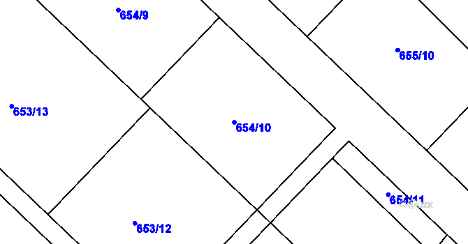 Parcela st. 654/10 v KÚ Sedlec u Kutné Hory, Katastrální mapa